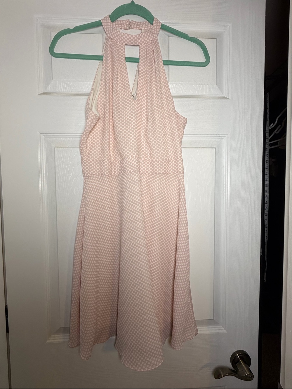 Express Pink Polka Dot Halter Midi Dress Size 4